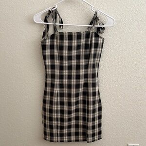 Full Tilt Black and White Plaid Mini Dress